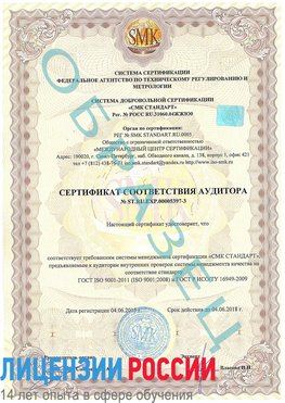 Образец сертификата соответствия аудитора №ST.RU.EXP.00005397-3 Нижневартовск Сертификат ISO/TS 16949
